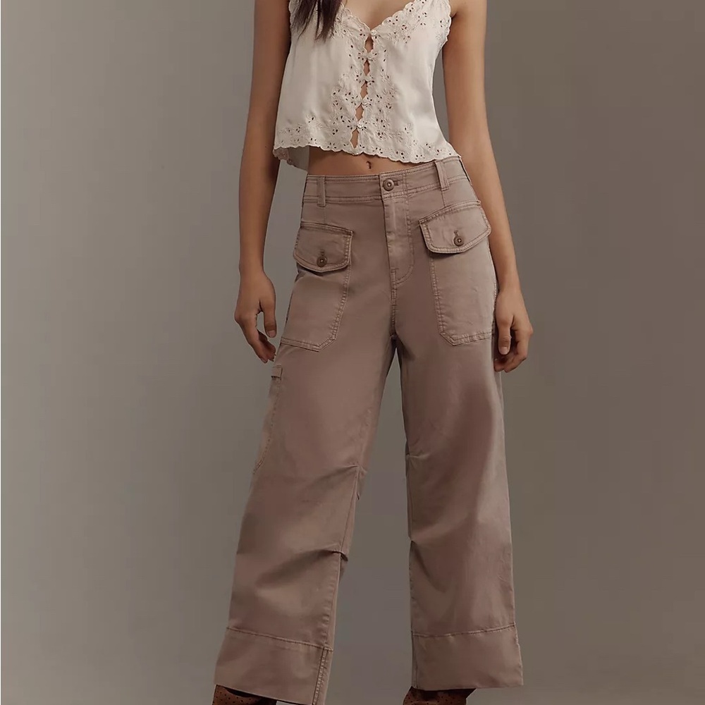 Pilcro Cropped Wide-Leg Pants